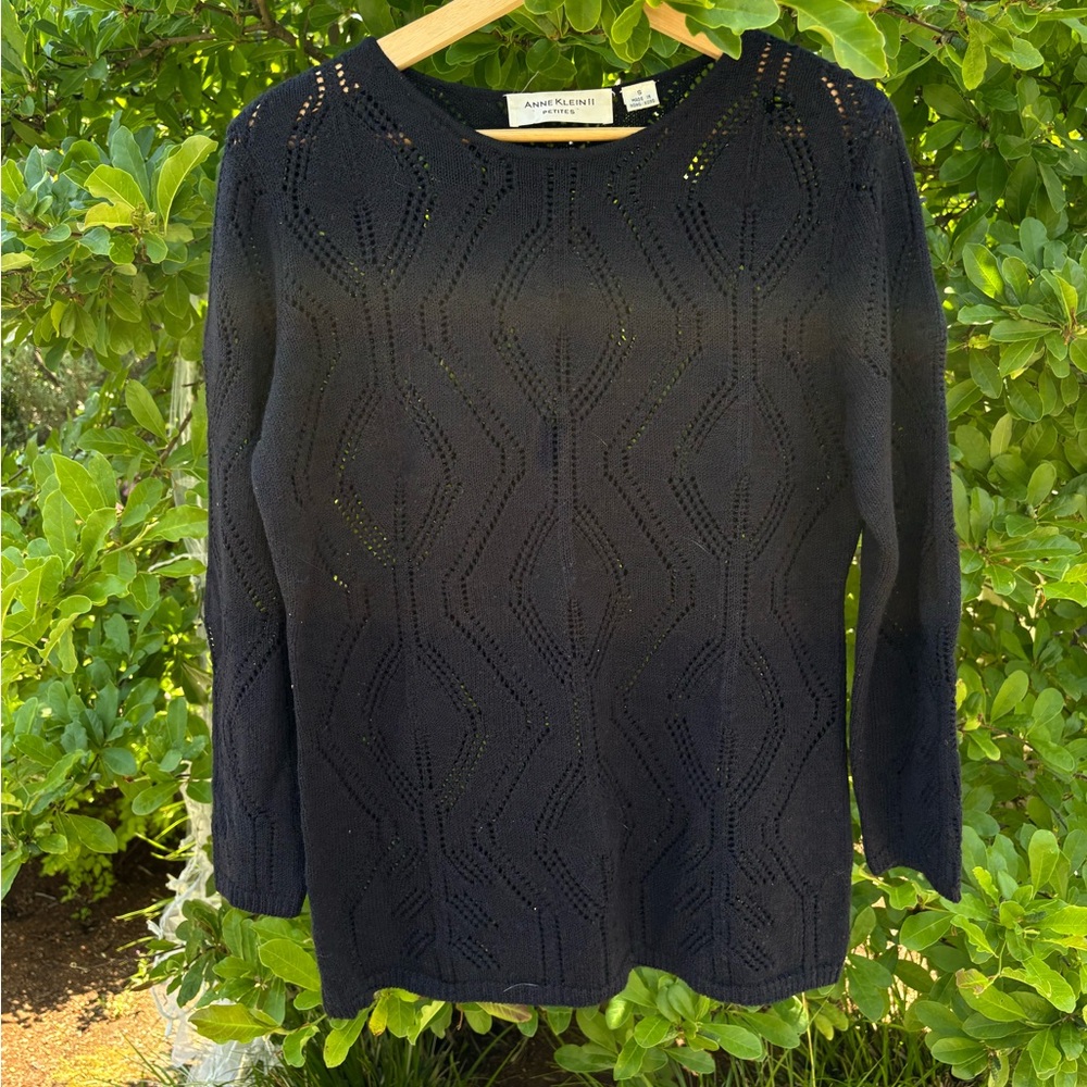 Anne Klein Black Knit Top